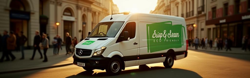 Eco-friendly delivery van near Covent Garden